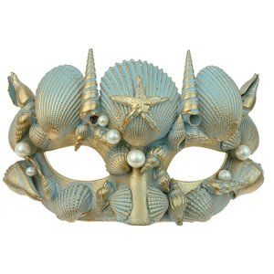 Blue& Gold  Seashell  Mermaid  eye  mask